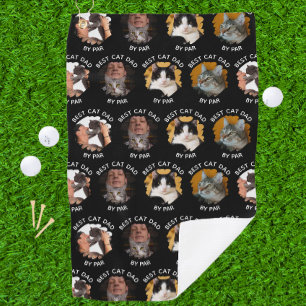 Beste Cat Dad door Par met uw 4 Cat's Photo Golfhanddoek