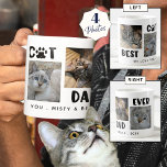 BESTE CAT DAD OOIT Foto Collage Paw Print Koffiemok<br><div class="desc">Moderne BEST CAT DAD EVER mok met 4 foto's en schattige kat pawprint typografie en gepersonaliseerd met uw aangepaste bericht. ASSISTENTIE: Voor hulp bij het aanpassen of personaliseren van het ontwerp, het veranderen van de kleur, het vergroten of verkleinen van het ontwerp, neem contact op met de ontwerper VOORDAT U...</div>