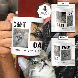 BESTE CAT DAD OOIT Foto Collage Paw Print Koffiemok