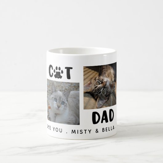 BESTE CAT DAD OOIT Foto Collage Paw Print Koffiemok (Center)