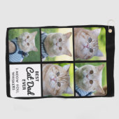 Beste CAT DAD ooit - Golfer - Persoonlijke foto 5 Golfhanddoek (Horizontaal)