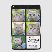 Beste CAT DAD ooit - Golfer - Persoonlijke foto 5 Golfhanddoek (Voorkant)