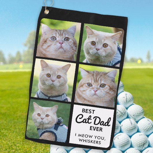 Beste CAT DAD ooit - Golfer - Persoonlijke foto 5 Golfhanddoek