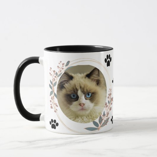Beste Cat Dad Ooit Moderne Custom Photo Mok (Links)