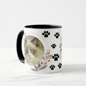 Beste Cat Dad Ooit Moderne Custom Photo Mok (Voorkant links)