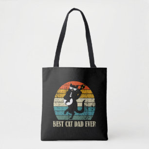 BESTE CAT DAD OOIT RETRO TOTE BAG