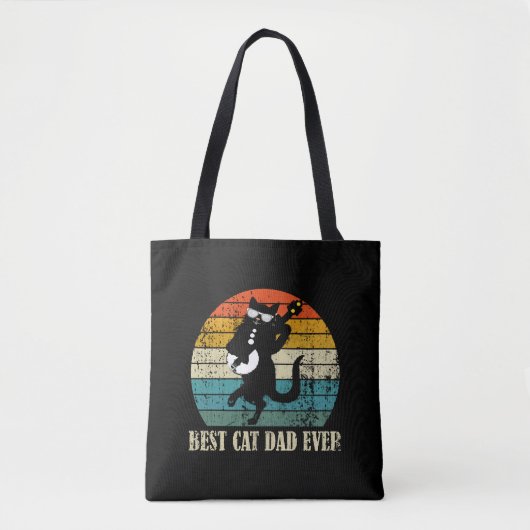 BESTE CAT DAD OOIT RETRO TOTE BAG (Voorkant)