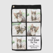 Beste CAT-DAD op basis van Par - persoonlijke 5 fo Golfhanddoek (Voorkant)