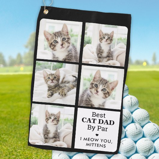 Beste CAT-DAD op basis van Par - persoonlijke 5 fo Golfhanddoek