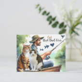 Beste Cat Dad Vist vakantie Briefkaart (Staand voorkant)