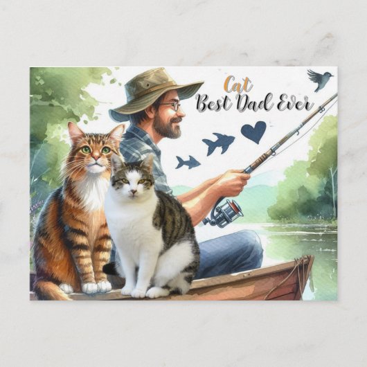 Beste Cat Dad Vist vakantie Briefkaart (Voorkant)