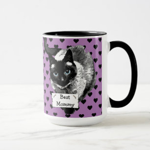 "Beste Cat Mama" Siamese Cat Lady Coffee Mok