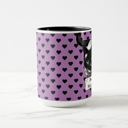 "Beste Cat Mama" Siamese Cat Lady Coffee Mok (Midden)