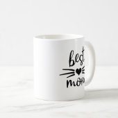 Beste Cat Mom Kat gezicht Koffiemok (Voorkant rechts)