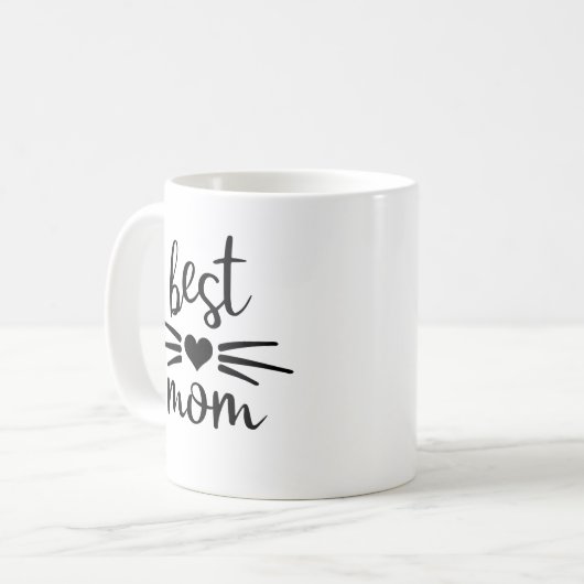 Beste Cat Mom Kat gezicht Koffiemok (Voorkant links)