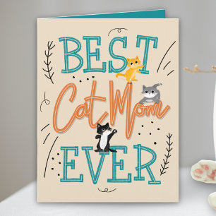Beste Cat Mom Kat Moederdag Kaart