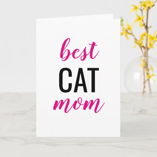 Beste Cat Mom Moederdag Kaart (Gele Bloem)