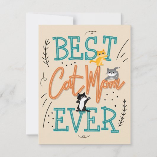 Beste Cat Mom Moederdag Kaart (Voorkant)