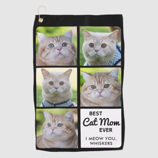 Beste CAT-MOM ooit - Golfer - Persoonlijke foto 5 Golfhanddoek (Voorkant)