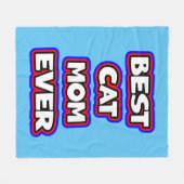 Beste Cat Mom ooit typografie Fleece Deken (Voorkant (Horizontaal))