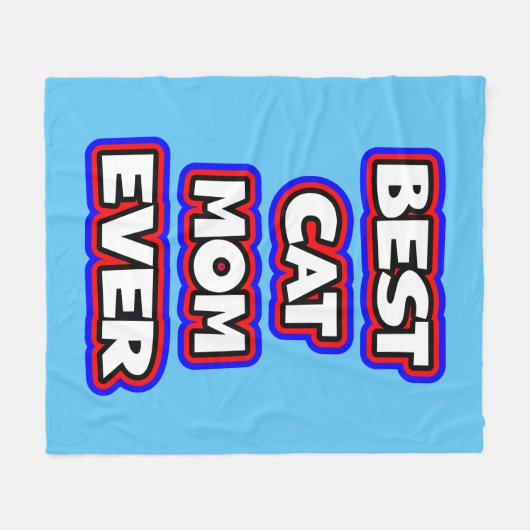 Beste Cat Mom ooit typografie Fleece Deken (Voorkant (Horizontaal))