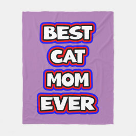 Beste Cat Mom ooit typografie Fleece Deken