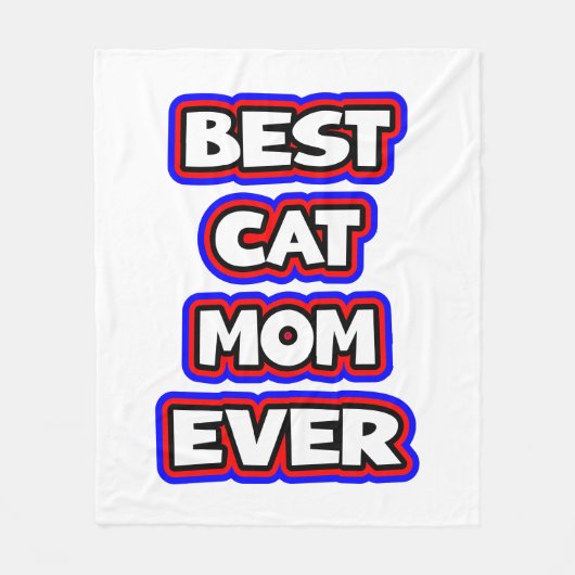 Beste Cat Mom ooit typografie Fleece Deken (Voorkant)