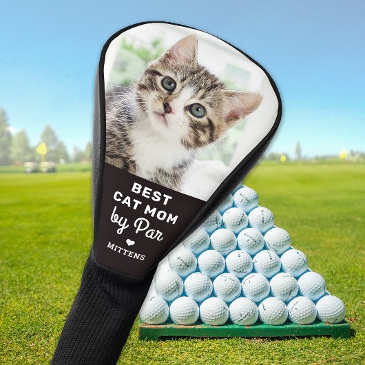 Beste CAT-MOM op Par Custom Pet-foto op maat Golfheadcover
