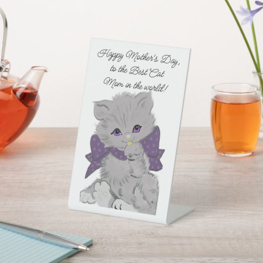 Beste Cat Mom voetstuk teken Reclamebord Met Voetstuk (Insitu)