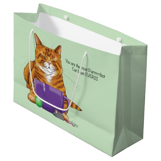 Beste Cat Mum Moederdag Groot Cadeauzakje (Voorkant Gekanteld)