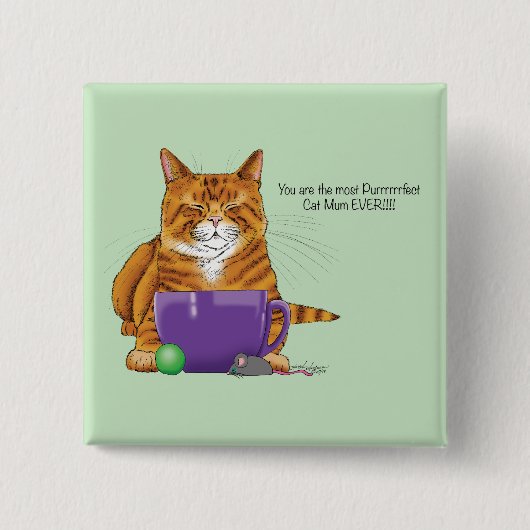 Beste Cat Mum Moederdag Vierkante Button 5,1 Cm (Voorkant)