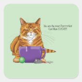 Beste Cat Mum Moederdag Vierkante Sticker (Voorkant)