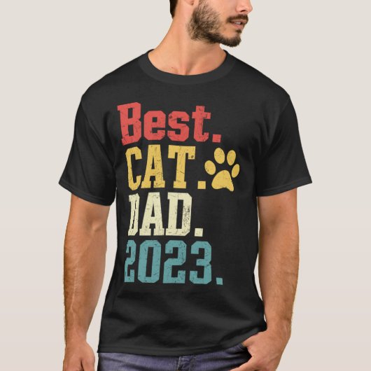 Beste Cat Pap 2023 Cool  Retro Cat Daddy Boy T-shirt (Voorkant)