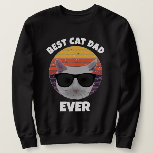 BESTE CAT PAPA OOIT RETRO CIRCLE T-shirts (Design voorkant)