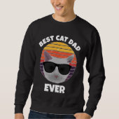 BESTE CAT PAPA OOIT RETRO CIRCLE T-shirts (Voorkant)