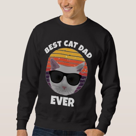 BESTE CAT PAPA OOIT  RETRO CIRCLE T-shirts (Voorkant)