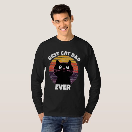 BESTE CAT PAPA OOIT  RETRO CIRCLE T-shirts (Voorkant volledig)