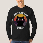 BESTE CAT PAPA OOIT  RETRO CIRCLE T-shirts (Voorkant)
