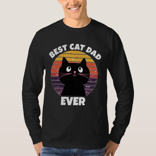 BESTE CAT PAPA OOIT  RETRO CIRCLE T-shirts (Voorkant)