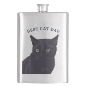Beste Cat Papa Schattige Zwart Kat Vaderdag Flask Flacon (Voorkant)