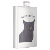 Beste Cat Papa Schattige Zwart Kat Vaderdag Flask Flacon (Rechts)