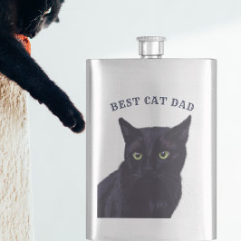 Beste Cat Papa Schattige Zwart Kat Vaderdag Flask Flacon