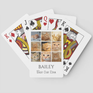 Beste Cat Photo Collage gepersonaliseerd Pokerkaarten