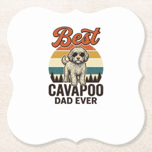 Beste Cavapoo Vader Ooit Vintage Hond Shirt Ontwer Kartonnen Onderzetters