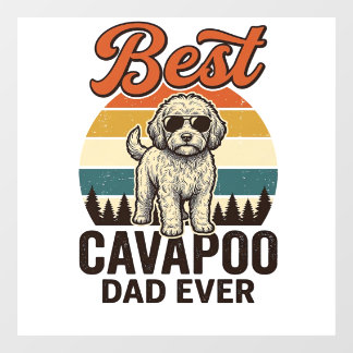 Beste Cavapoo Vader Ooit Vintage Hond Shirt Ontwer Raamsticker