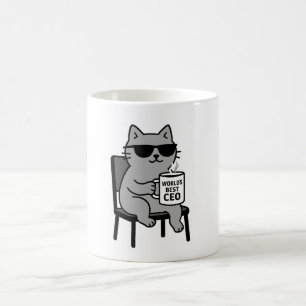 Beste CEO ter wereld: Smug Grey Cat Mok