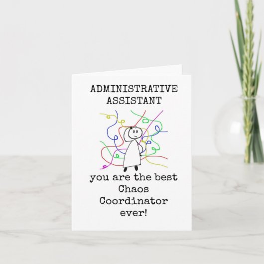 Beste Chaos Coördinator, Admin Assistant Kaart (Voorkant)