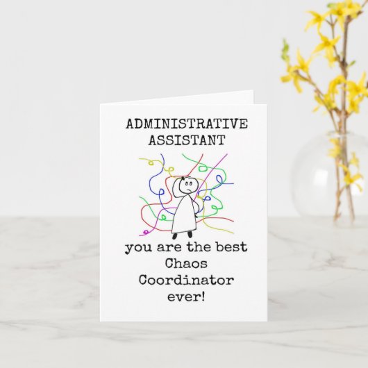 Beste Chaos Coördinator, Admin Assistant Kaart (Gele Bloem)