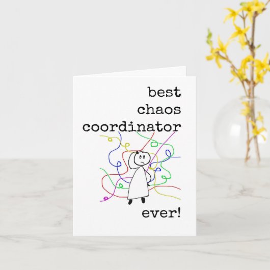 Beste Chaos Coordinator, Boss Appreciation Kaart (Gele Bloem)