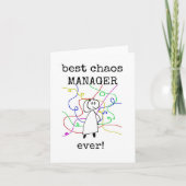 Beste Chaos Manager, baas appreciatie Kaart (Voorkant)